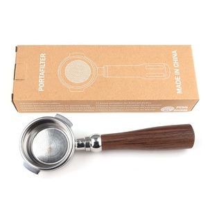 Porte-filtre sans pression à poignée en bois, porte-filtre sans fond 58 mm avec panier filtrant à 2 tasses pour machine à café <span class=keywords><strong>Bezzera</strong></span> - Product Image 2