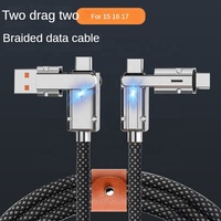 Câble de charge multifonction 4 en 1 pour voiture, en alliage de zinc métallique, câble de charge universel pour téléphone portable A-2652