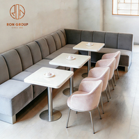 Table et banquette de restaurant en marbre pour café, mobilier de siège pour café