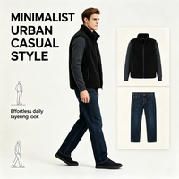 Gilet en polaire noir pour homme, col montant, sans manches, coupe décontractée, veste d'extérieur pour le quotidien, la rue, l'automne et l'hiver