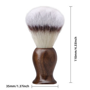 ZY Ensemble <span class=keywords><strong>de</strong></span> blaireaux pour hommes avec manche en bois <span class=keywords><strong>de</strong></span> noyer Bol en bois <span class=keywords><strong>de</strong></span> sapele Logo personnalisable Brosse à <span class=keywords><strong>cheveux</strong></span> synthétique/blaireau Savon à raser - Product Image 5