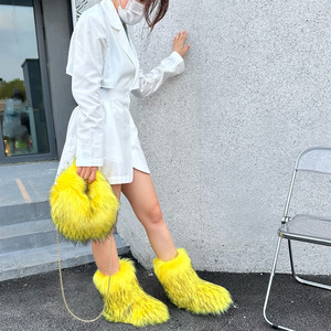 Phụ Nữ Của Faux Lông Khởi Động Lông Fluffy Ngắn Tuyết Khởi Động Giữa Bê Khởi Động Ấm Áp Thoải Mái Ngoài Trời Giày Phẳng - Product Image 4