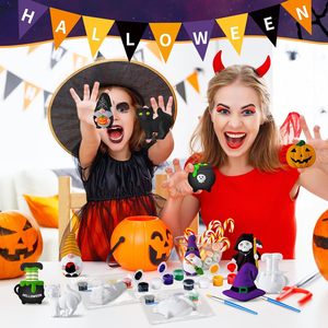 Kit de Pintura de Cerámica para Halloween, Kit de Pintura de Yeso para Niños, Calabazas, Gnomos, Sombrero de Bruja, Gato Fantasma, Manualidades Creativas - Product Image 6