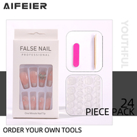 Faux ongles français de luxe personnalisés en ABS de haute qualité, longs, courbes, au design élégant, à presser pour les doigts