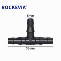 Raccord en T à double barbelure de 7 mm pour irrigation goutte à goutte, connecteur de tuyau micro-pulvérisateur pour pot de jardin, pour tuyau d'arrosage de ferme et verger