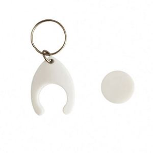 Porte-clés personnalisés pour jetons de chariot de courses Euro - Porte-jeton ABS personnalisé style croix pour chariot de courses, impression numérique, promotions portables - Product Image 2