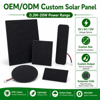 Panel Surya Mini ETFE Sunpower Bentuk Kustom 1W 2W 3W 4W 5W 6V 18V Ukuran OEM Potongan Laser untuk IoT CCTV Sensor Luar Ruangan