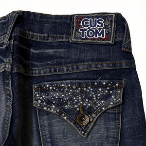 Pantalones Vaqueros <span class=keywords><strong>de</strong></span> <span class=keywords><strong>Hombre</strong></span> Personalizados, Estilo <span class=keywords><strong>Vaquero</strong></span>, <span class=keywords><strong>de</strong></span> Tiro Bajo, Rectos, Ajustados, Vintage, con Lavado Ácido, <span class=keywords><strong>de</strong></span> Fabricante - Product Image 5