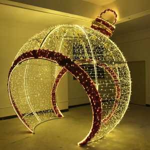 Arche d'entrée géante <span class=keywords><strong>de</strong></span> Noël en forme <span class=keywords><strong>de</strong></span> boule, motif LED étanche IP65, décoration lumineuse à traverser - Product Image 1