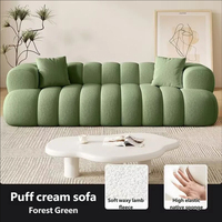 2026 Neues Nordisches Minimalistisches Cremefarbenes Quadratisches Marshmallow-Stil Schulsofa-Set Modern Luxuriös Lammfell-Optik