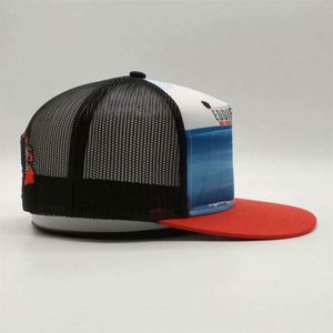 หมวกแก๊ป Snapback คุณภาพสูงแบบ Sublimation, หมวกแฟชั่นทรง Trucker 5 แผง ปีกแบน, หมวก Snapback พิมพ์ลายธงชาติอังกฤษใต้ปีกหมวก - Product Image 5