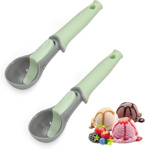ที่ตักไอศกรีมอเนกประสงค์ เกรดอาหาร พร้อมด้ามจับ TPR ป้องกันการติด  ทำจากพลาสติก พร้อมที่กด สำหรับไอศกรีม โยเกิร์ตแช่แข็ง และเจลาโต้ - Product Image 2