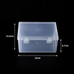 Transparent Rectangular Plastic Storage Box 18x13.6x8.7cm <b>Lockable</b> With Lid For Tools Spare Parts Packaging - Product Image 1