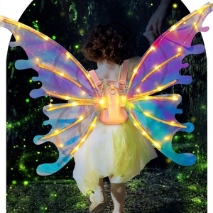 Hot Bán Led bướm cổ tích cánh thắp sáng đồ chơi đạo cụ ngoài trời thiên thần Genie cánh Halloween trang trí - Product Image 3