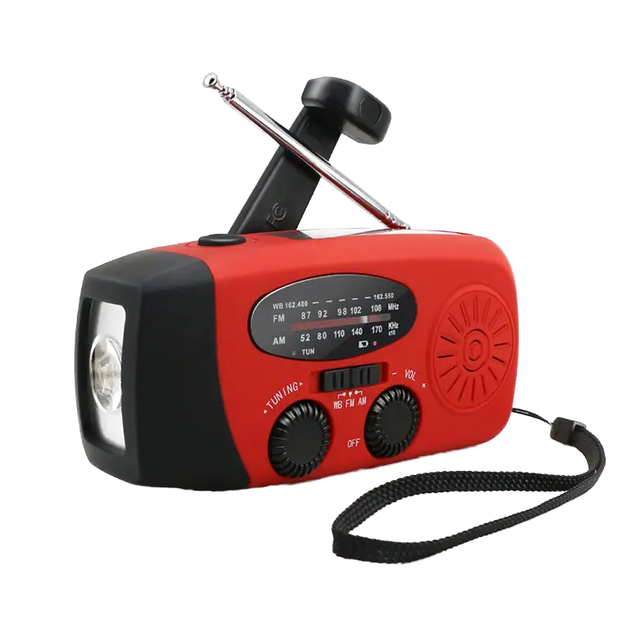 Emergency Hand Crank Radio with LED Flashlight AM/FM Portable Weather Radio with 2000mAh USB Charged Solar Radio Emergency