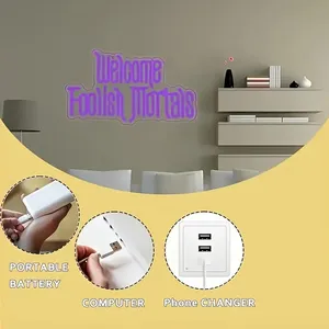 Fascino spettrale di controllo del pulsante di decorazione per la casa di Halloween con indegno al Neon LED alimentato da USB gotico - Product Image 6