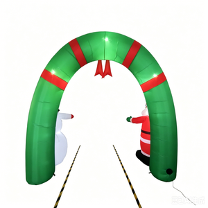 Arche gonflable <span class=keywords><strong>de</strong></span> Noël illuminée <span class=keywords><strong>de</strong></span> 9 pieds avec Père Noël et bonhomme <span class=keywords><strong>de</strong></span> neige, lumières LED intégrées, pour la décoration <span class=keywords><strong>de</strong></span> fête <span class=keywords><strong>de</strong></span> Noël en extérieur - Product Image 3