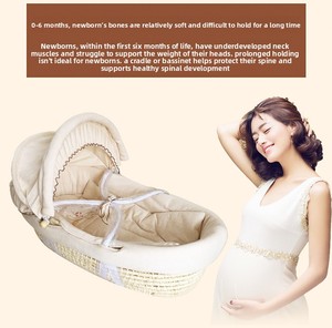 Cuna Portátil Plegable para Bebé en Oferta, con Tejido de Hojas de Maíz Natural y Algodón Teñido, para Recién Nacidos de 0 a 36 Meses - Product Image 4