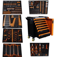 Chariot de rangement en acier robuste à 7 tiroirs avec roulettes, capacité de charge de 300 kg, serrure à clé - Armoire à outils OEM personnalisable |   Goldenline