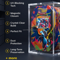 Boîte de présentation en acrylique transparente personnalisée pour cartes Pokémon, grande boîte octogonale EX GX moderne scellée, étui de protection avec couvercle magnétique