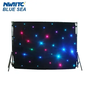 6 m x 4 m Nero RGB panno stella luce della fase di RGB 3in1 SMD led tenda