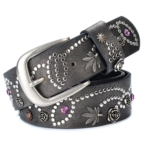 New Fashion PU Leather <strong>Belt</strong> Metal Rivets Grey Wash Vintage Casual Ladies PU <strong>Belts</strong> for Women - Product Image 1