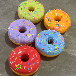 Frutas Tropicales Redondas de 3.3 Pulgadas, 9 Piezas, Donuts Coloridos, Exhibición de Alimentos Artificiales, Pan Azul Matcha, Accesorios de Decoración, Video ASMR - Product Image 3