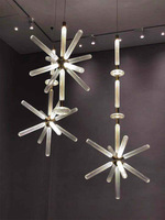 Lampes suspendues en verre et aluminium décoratives vintage personnalisées de luxe moderne pour salon, hôtel, restaurant, escalier, lustres LED