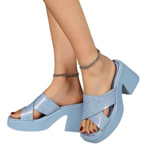Sandalias de Plataforma con Tira en T, Estilo Coreano 2026, para Mujer, Gruesas, Ultra Altas, Casuales, para Invierno, Verano, Uso Diario, Aumentan la Estatura, Talla Grande - Product Image 5