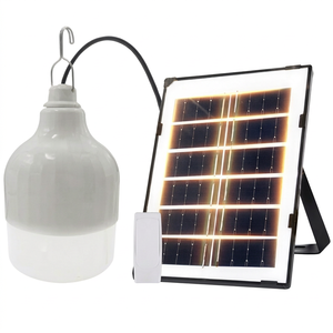 Ampoule LED rechargeable d'urgence avec télécommande, DC5V-6V 50W, diamètre 12cm, charge solaire, ABS+PP, 3600mAh avec panneau solaire 3W - Product Image 1