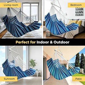 <span class=keywords><strong>Chaise</strong></span> suspendue en <span class=keywords><strong>hamac</strong></span>, grande <span class=keywords><strong>chaise</strong></span> balançoire <span class=keywords><strong>avec</strong></span> <span class=keywords><strong>repose</strong></span>-pieds et accessoires, capacité maximale de 500 lb, barre de support en acier <span class=keywords><strong>avec</strong></span> antidérapants, intérieur/extérieur - Product Image 6