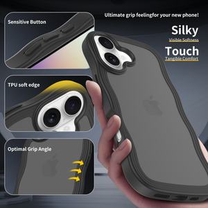 Funda de TPU Antigolpes con Borde Ondulado y Botones Sensibles para iPhone 15 16 Plus 16e 17e 17 Pro Air Pro Max - Product Image 2