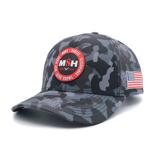 Gorra de Golf de 6 Paneles con Camuflaje Personalizada Premium, con Parche de Goma con la Bandera de EE. UU., para Deportes al Aire Libre y Uso Diario - Product Image 1