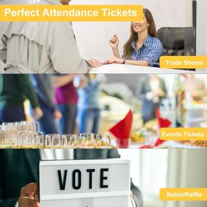 Billets de tombola premium L LIKED jaunes, 1 rouleau de 2000 billets en papier parfaits pour les mariages, les carnavals, les jeux de boissons, les fêtes et les événements - Product Image 6