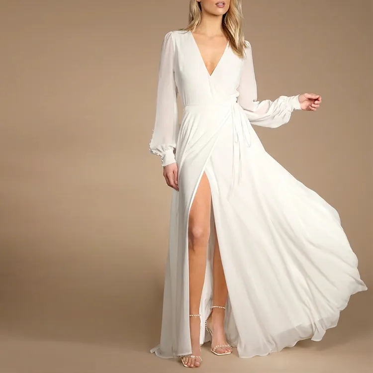 long chiffon evening dress