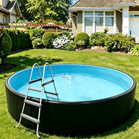 Grandes piscines rondes et aire de jeux avec plateforme pour enfants, piscine gonflable ronde bleue