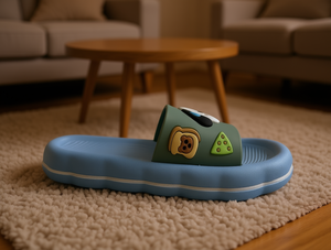 Pantofole da donna a forma di cartone animato, colore azzurro, con suola in EVA, imbottite, estive, taglia 24-35 - Product Image 2