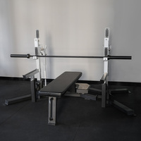 Support de musculation réglable avec système de réglage de la hauteur par levier, personnalisable avec logo, pour athlètes professionnels