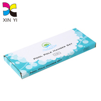 Caja de Cartón Corrugado Larga Azul Claro Impresa Personalizada, Caja de Embalaje Plegable para Cosméticos y Artículos de Cuidado Personal