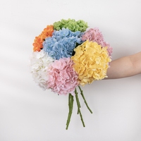 SENMASINE Hydrangea artificielle en soie au toucher réel, grande tête de 19 cm, 50 cm de hauteur, moelleuse, violet, bleu, rose, décoration moderne pour la maison et les cérémonies de remise de diplômes