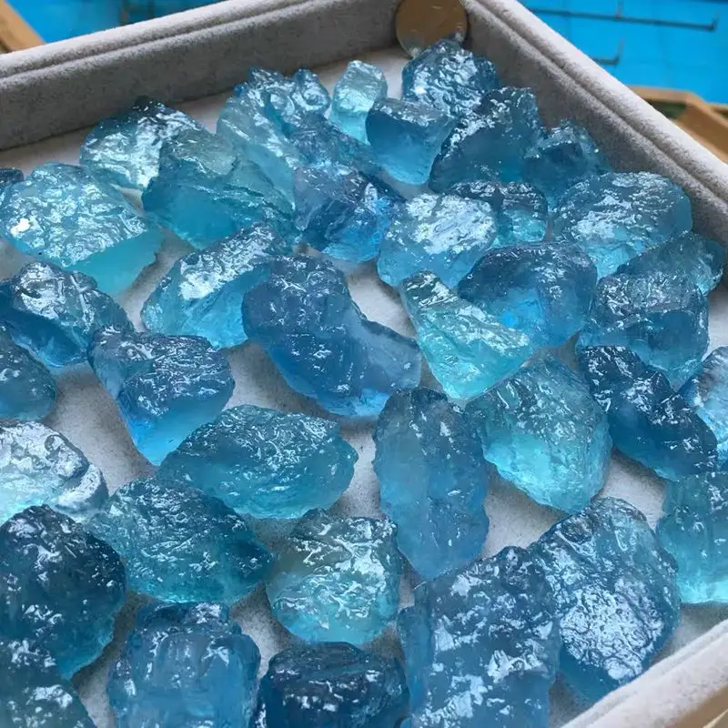 Grosir Batu Akik Biru Kasar Alami Batu Akik Batu Akik Mentah Batu Kristal Mineral untuk Penyembuhan