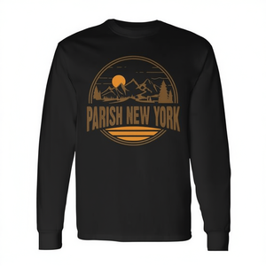 T-shirt a maniche lunghe con stampa souvenir di Parish New York Mountain Hiking - Product Image 2