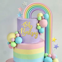 3D Polymer Clay Weiche Keramik Regenbogen Macaron Farben Bogen Geburtstagstorten-Dekoration