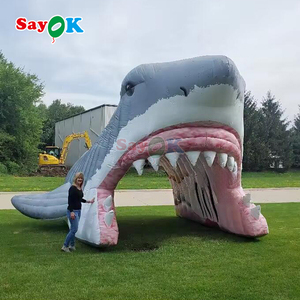 Sayok <span class=keywords><strong>Pas</strong></span> <span class=keywords><strong>Cher</strong></span> Gonflable Arche De Requin Tête De Requin Gonflable Arche Entrée Bouche De Requin Tunnel Gonflable pour Scène D'événement De Fête - Product Image 3