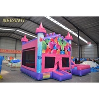 Château Gonflable Extérieur Violet Pastel pour Mariage avec Toboggan, Maison à Bulles en PVC avec Souffleur – Grande Vente