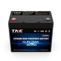 Batterie lithium LiFePO4 12V 75Ah IP65 avec boîtier ABS pour moteur de pêche à la traîne, bateau, marine, portable, état solide, 4000 cycles, Bluetooth, chauffage