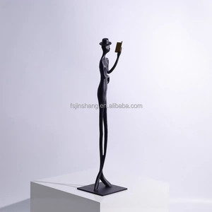 Statue d'<span class=keywords><strong>homme</strong></span> de lecture en métal moderne JINS décor de bureau élégant <span class=keywords><strong>pour</strong></span> salon <span class=keywords><strong>chambre</strong></span> hall d'hôtel | ornement d'étagère de bureau d'étude - Product Image 3