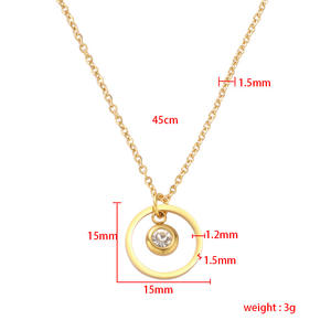 Simple y moderno geométrico 12 meses collar de piedra natal Acero inoxidable piedra natal taza de <span class=keywords><strong>agua</strong></span> diamante colgante redondo - Product Image 1