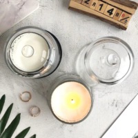 Couvercle bombé pot bougie cire de soja cloche verre personnalisé cadeaux de luxe naturel parfumé mariage décoration de la maison OEM parfum personnalisé 150g