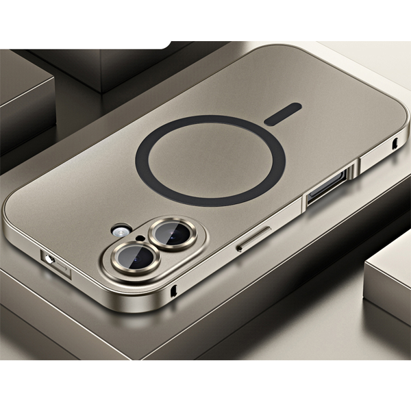 Shockproof Magnetic Aluminum Alloy Wireless Charging Protective Phone Case for iPhone 16 Pro Max Metal Frame Cover